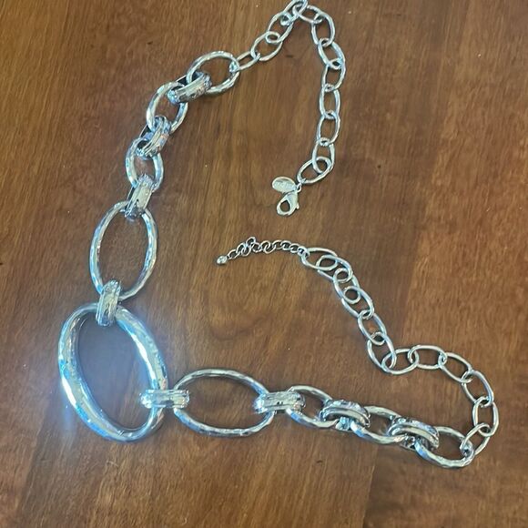 White House Black Market Silver Link Chain Belt main image 4